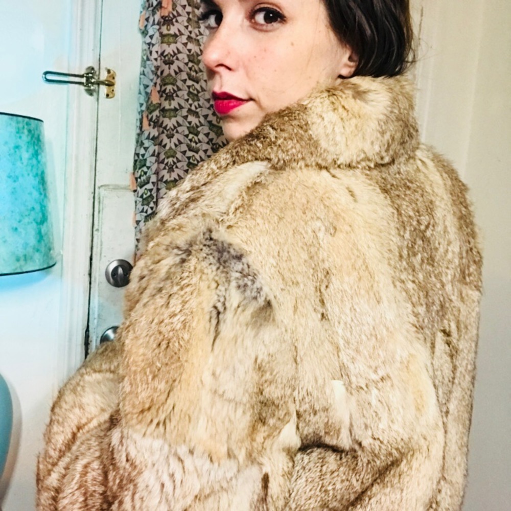 Vintage Elan Luxurious Rabbit Fur Coat